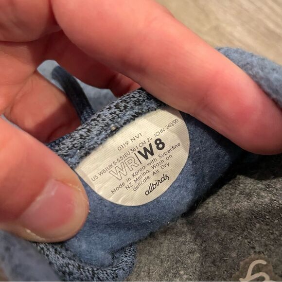 ALLBIRDS The Wool Runners Blue Heathered Wool Sneakers - Picture 10 of 10